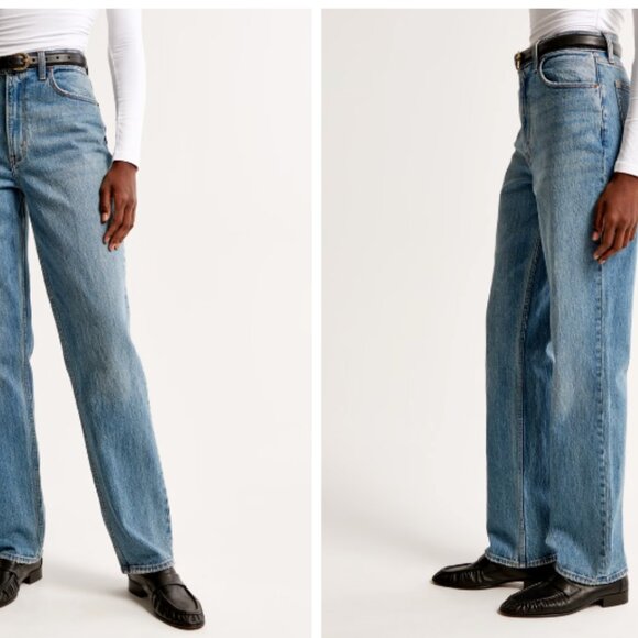Abercrombie & Fitch Ultra High Rise 90s Straight Jean in Medium, Size 31XLong - Picture 5 of 8
